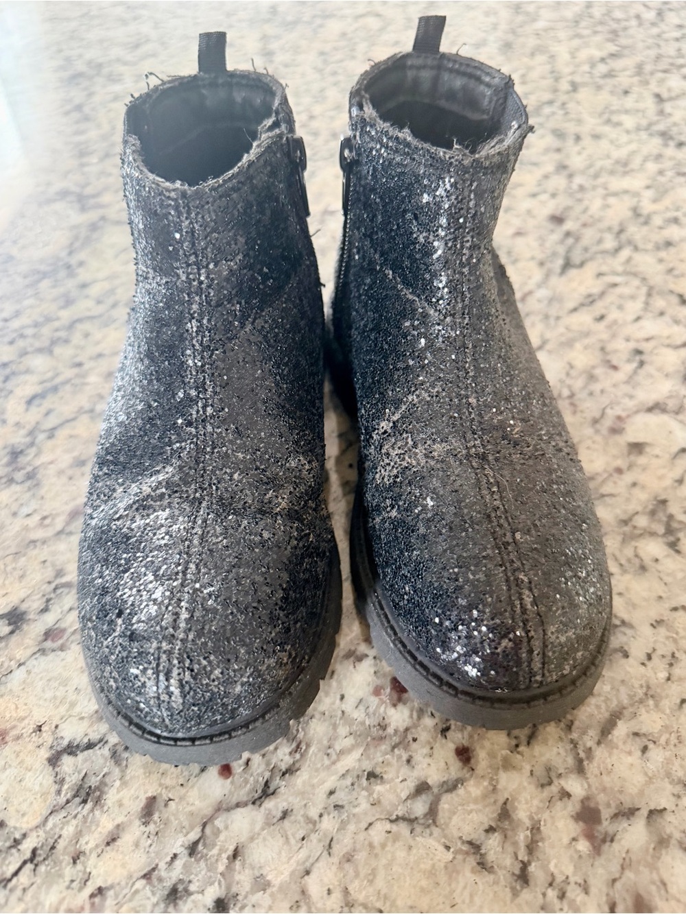 Carter's Black Glitter Ankle Booties